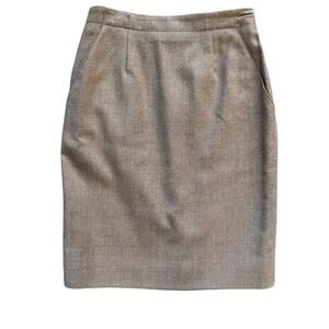 Liz Claiborne Petite Wool Skirt Womens Sz 6P 6 Tan Beige Pencil straight Office